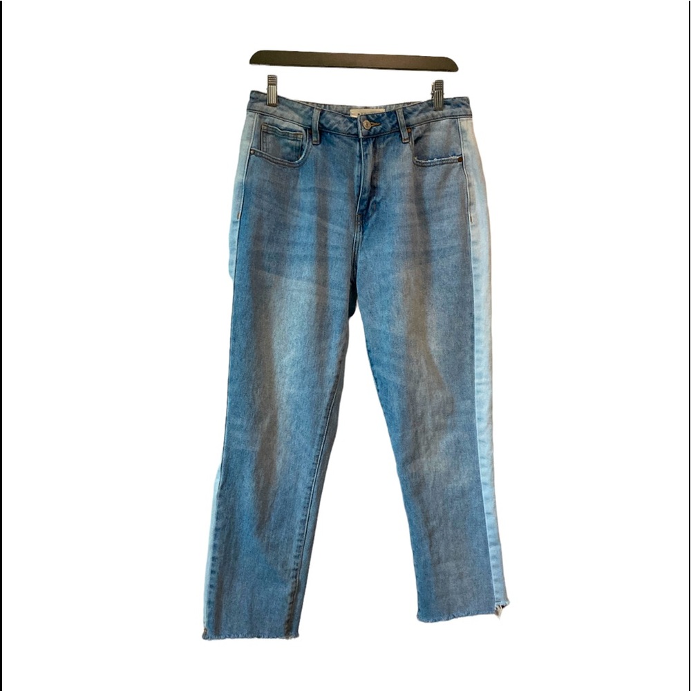 PacSun Mom Jeans Outer Leg Two Tone Inserts Throwback Retro Light Wash Sz 28
